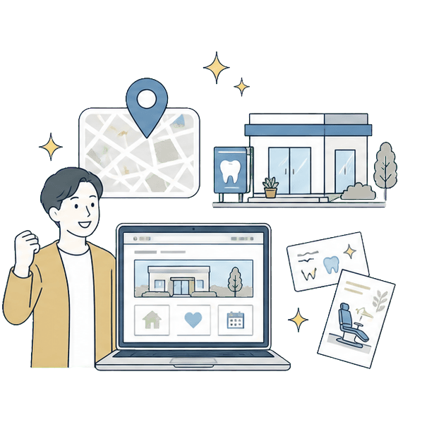 開業Webサポートを表す背景なしイラスト